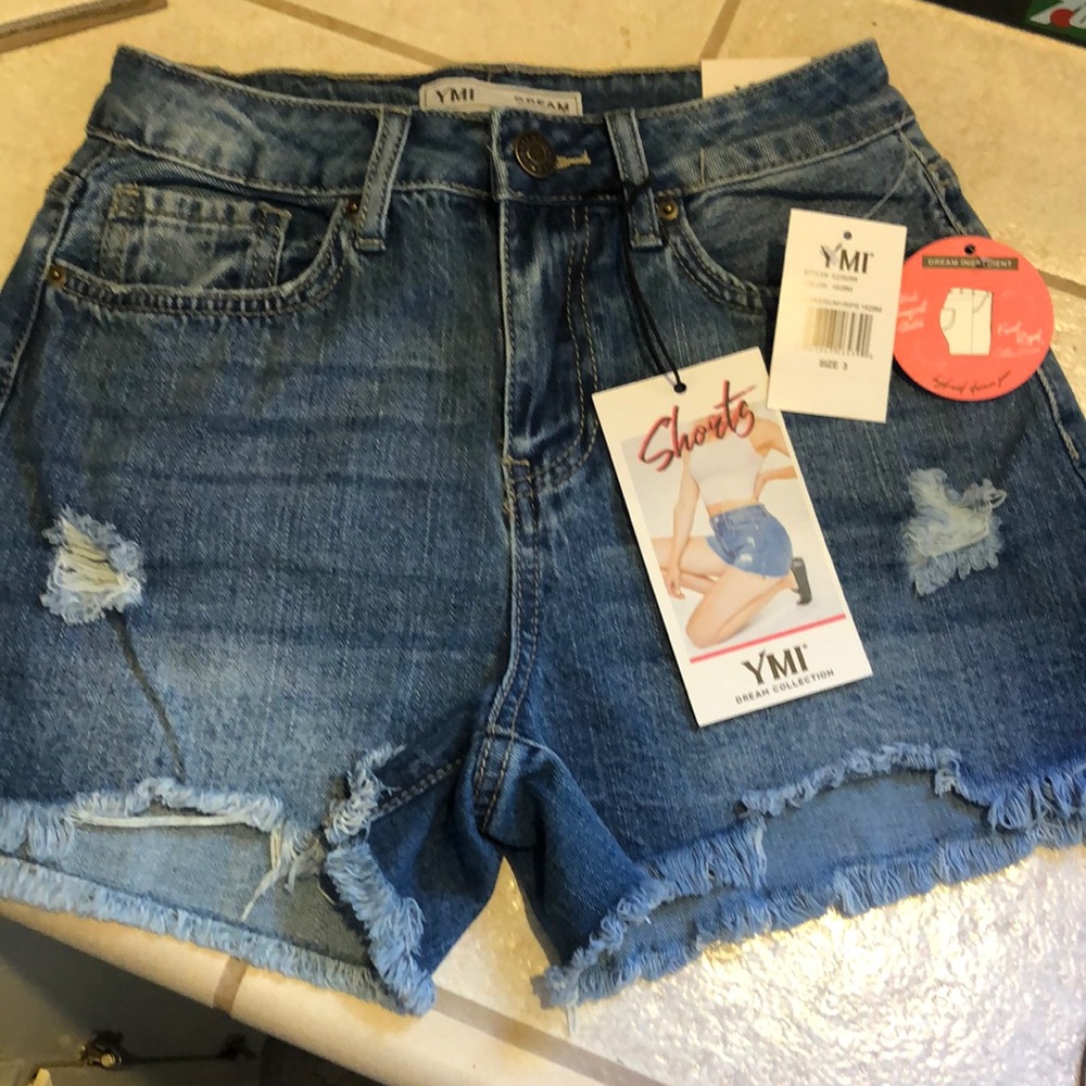 Young Miss denim short cut offs.
